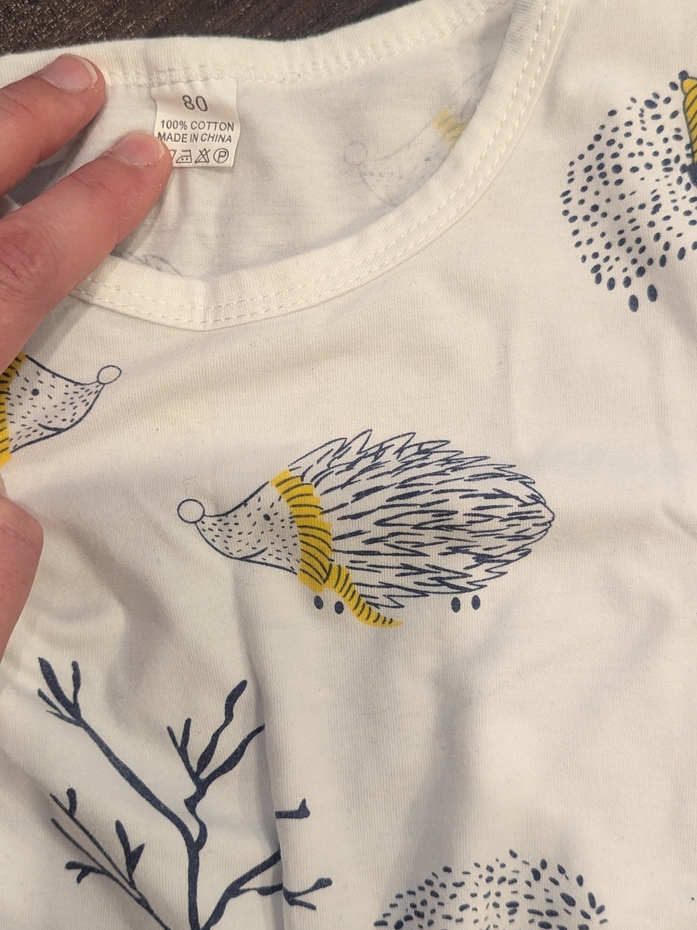 PatPat Baby Hedgehog Print One-Piece Romper - Picture 2 of 3